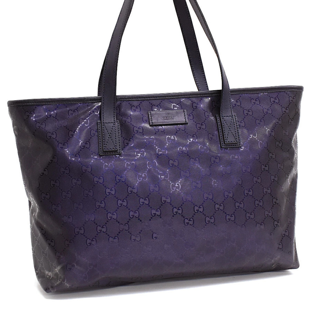 Gucci Shoulder Tote Bag GG Imprime Canvas Purple